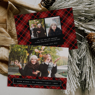 Helgdag Tartan Julfoto-kort Julkort