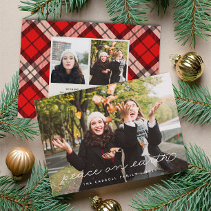 Helgdag Tartan Julfoto-kort Julkort