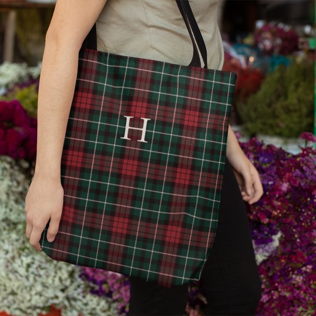 Helgdag Tartan Monogram Tygkasse (Skapare uppladdad)