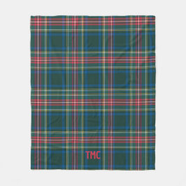 Helgdag Tartan Play Initialer Preppy jul Fleecefilt