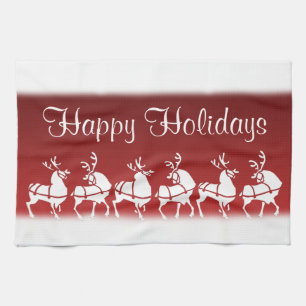 Helgdag Tea Towels för julrenskorn Anpassningsbar Kökshandduk