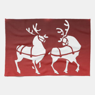 Helgdag Tea Towels för julrenskorn Anpassningsbar Kökshandduk