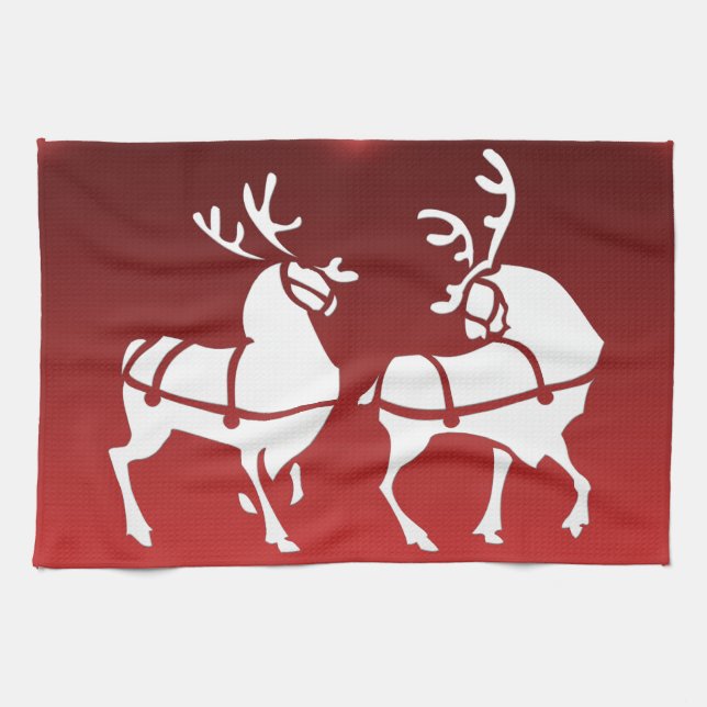 Helgdag Tea Towels för julrenskorn Anpassningsbar  Kökshandduk (Horisontell)