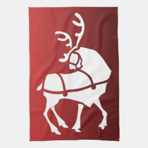 Helgdag Tea Towels för julrenskorn Anpassningsbar Kökshandduk