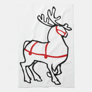 Helgdag Tea Towels för julrenskorn Anpassningsbar Kökshandduk