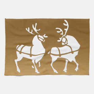 Helgdag Tea Towels för julrenskorn Anpassningsbar Kökshandduk