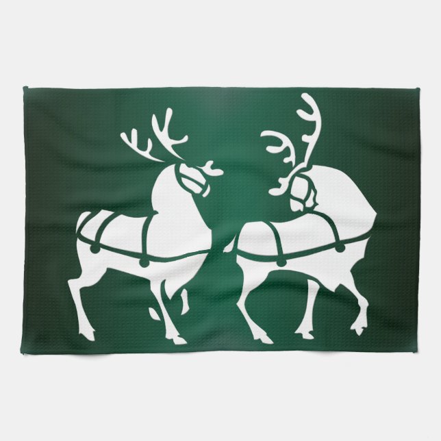Helgdag Tea Towels för julrenskorn Anpassningsbar  Kökshandduk (Horisontell)