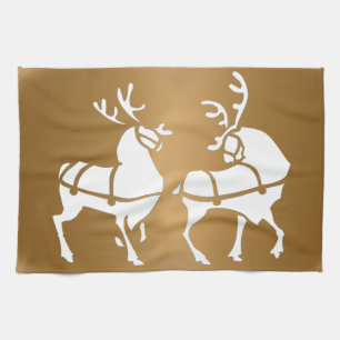 Helgdag Tea Towels för julrenskorn Anpassningsbar Kökshandduk