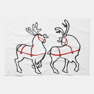 Helgdag Tea Towels för julrenskorn Anpassningsbar Kökshandduk