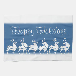 Helgdag Tea Towels för julrenskorn Anpassningsbar Kökshandduk