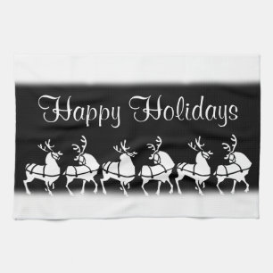 Helgdag Tea Towels för julrenskorn Anpassningsbar  Kökshandduk