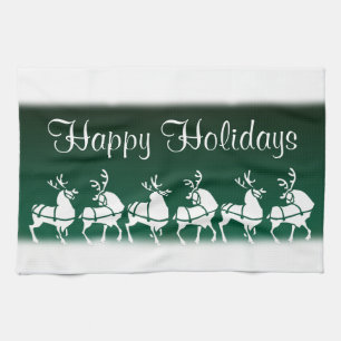 Helgdag Tea Towels för julrenskorn Anpassningsbar Kökshandduk