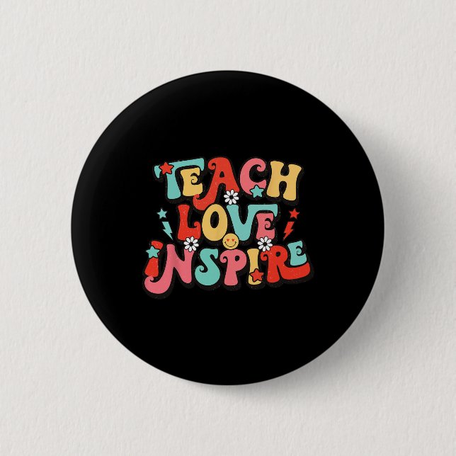 Helgdag Teach Kärlek Inspire Lärare Knapp (Framsida)