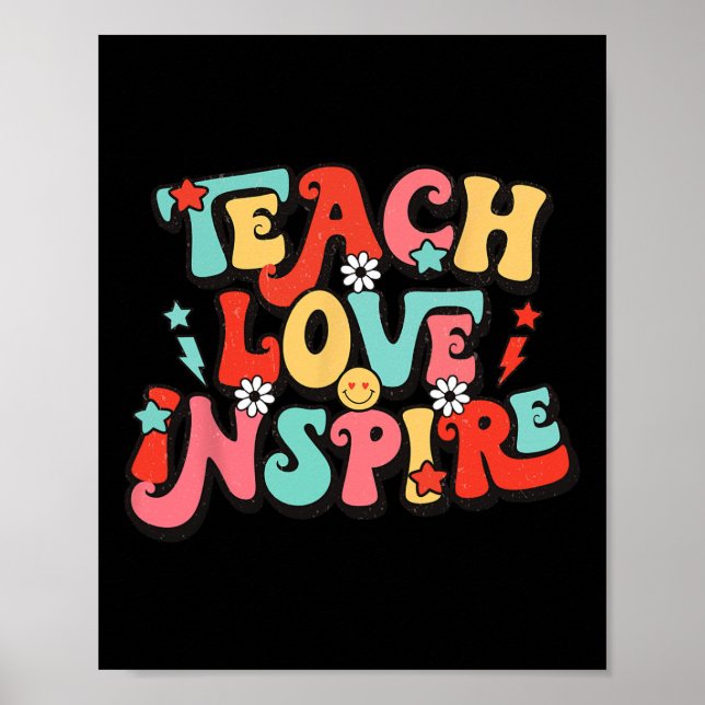 Helgdag Teach Kärlek Inspire Lärare Poster (Framsidan)