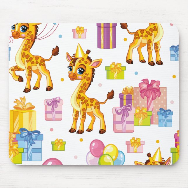 Helgdag tecknad giraffe musmatta (Framsidan)