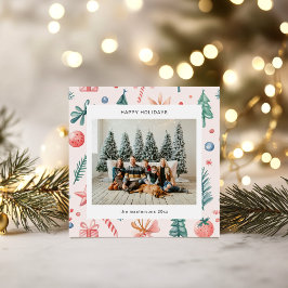 Helgdag tecknad Stil Pastel Illustrations Julkort