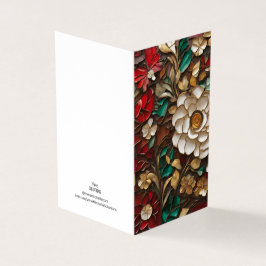 Helgdag tema Blommor Viträisk Mosaikglas brutet gl Kort