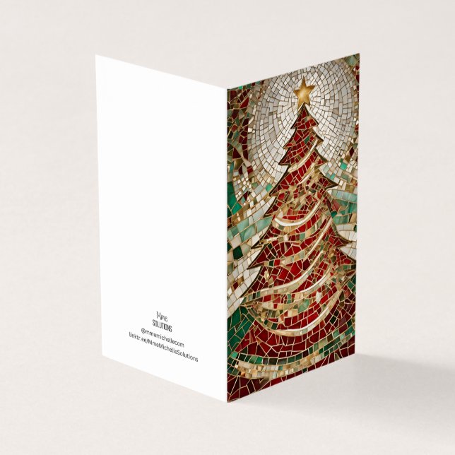 Helgdag Theme Julgran Star Mosaic Kort (Utsida)