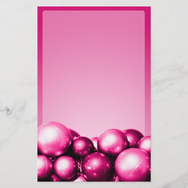 Helgdag Theme Stationery Fuchsia Ornaments Brevpapper (Framsida)