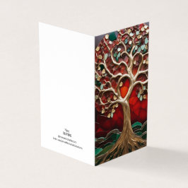 Helgdag Theme Träd Viträisk-mosaiskt krossat glas Kort