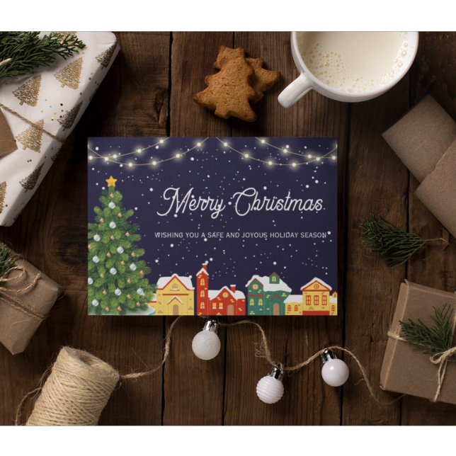 Helgdag Town Scene 1 Photo jul Card Helgkort (Skapare uppladdad)