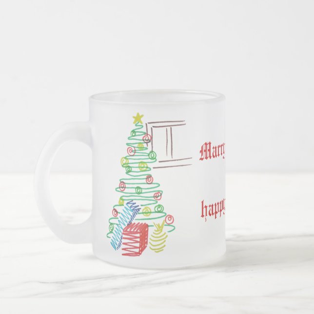 Helgdag träd frostad glasmugg (Vänster)