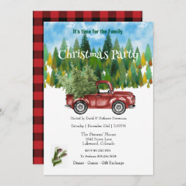 Helgdag Träd i Party vid jul i Lastbil Inbjudningar