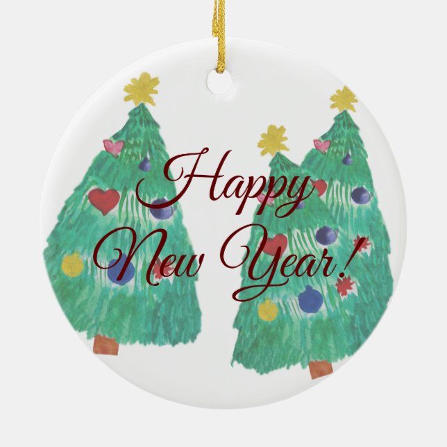 Helgdag Träd Julgransprydnad Keramik (Baksidan)