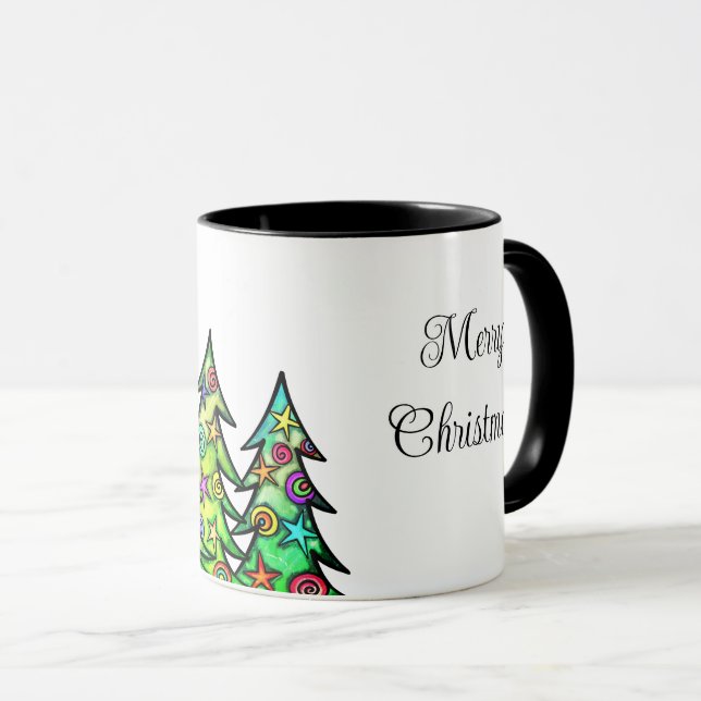Helgdag Träd kaffe Mugg (Framsida höger)