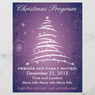 Helgdag Träd Lila - julprogram Flyer