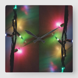 Helgdag twinkle ljus fyrkantig klocka