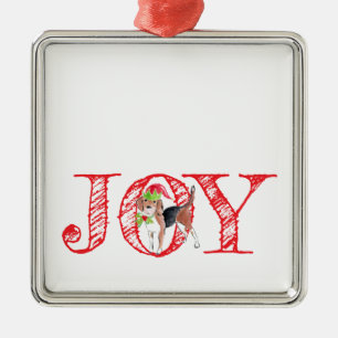 helgdag typografi JOY christmas hund festive Julgransprydnad Metall