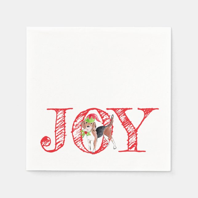 helgdag typografi JOY christmas hund festive Pappersservett (Framsidan)