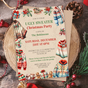 Helgdag Ugly jul Sweater Gift Exchange Party Inbjudningar