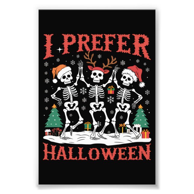 Helgdag Ugly Julafton I Prefer Halloween jul Fototryck (Framsidan)