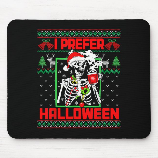 Helgdag Ugly Sweater I Prefer Halloween-jul Musmatta (Framsidan)