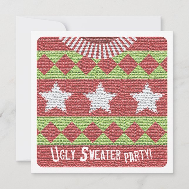 Helgdag Ugly Sweater Party-inbjudan Inbjudningar (Framsida)