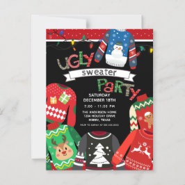 Helgdag Ugly Sweater Party Magnetisk Inbjudningskort