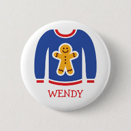 Helgdag Ugly Sweater Party Namn bricka Knapp