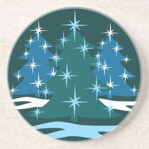 Helgdag Underlägg Blue Festive Julgran Gift Sandsten