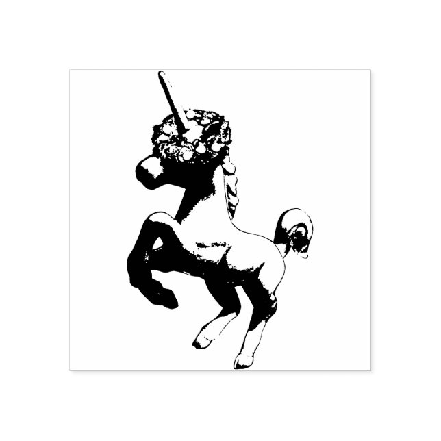 "Helgdag Unicorn" Julafton Rubber Frimärke (Lämnat Stämpel (Tryck)