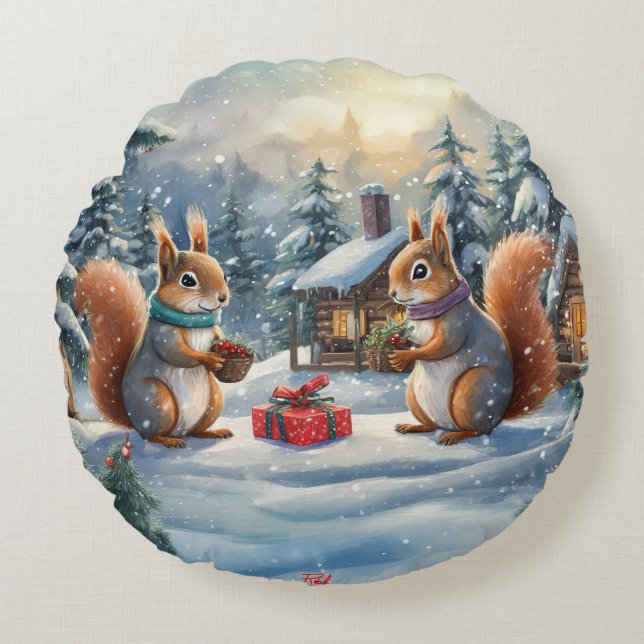 Helgdag utformning efter Rik AMeN Gill Rund Kudde (Framsidan)