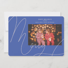 Helgdag Vänd Roligt med stort fetstil - periwinkle Julkort