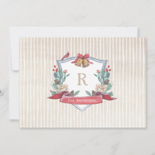 Helgdag Vapensköld - Familjemonogram - julkort