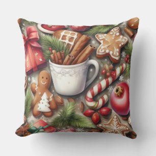 Helgdag Vattensfärg Julmotifs Kudde