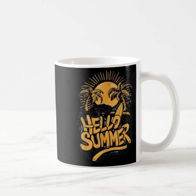 Helgdag Vibe Hej Summer Sunshine Beach Ocean Bea Kaffemugg (Höger)