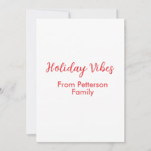 Helgdag Vibes: röd jul, tillsätt familj namn datum Inbjudningar
