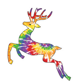 Helgdag Vibes Tie Dye Raindeer T Shirt