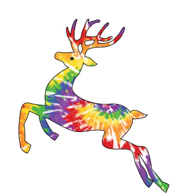 Helgdag Vibes Tie Dye Raindeer T Shirt (Skapare uppladdad)