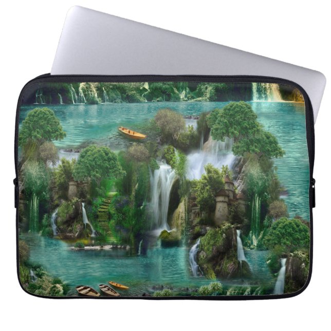 Helgdag vid Magic Fantasy Sjö Laptop Fodral (Framsidan)